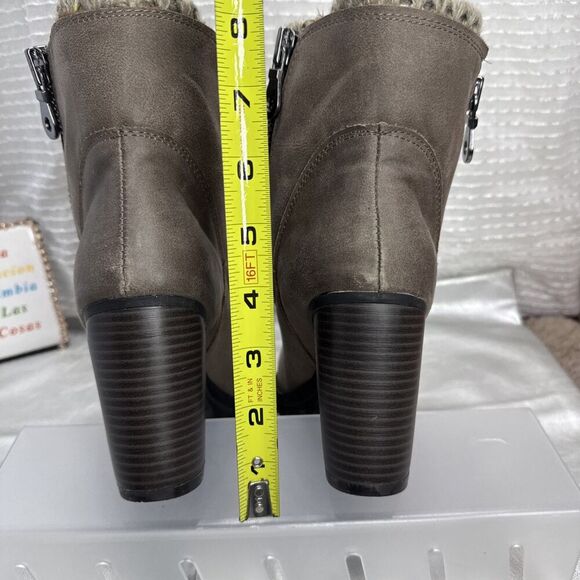 (Q6) Mossimo Supply Co.Boots 8 Target Ankle Booties Heels Zip Browm Sued Women - Picture 9 of 11
